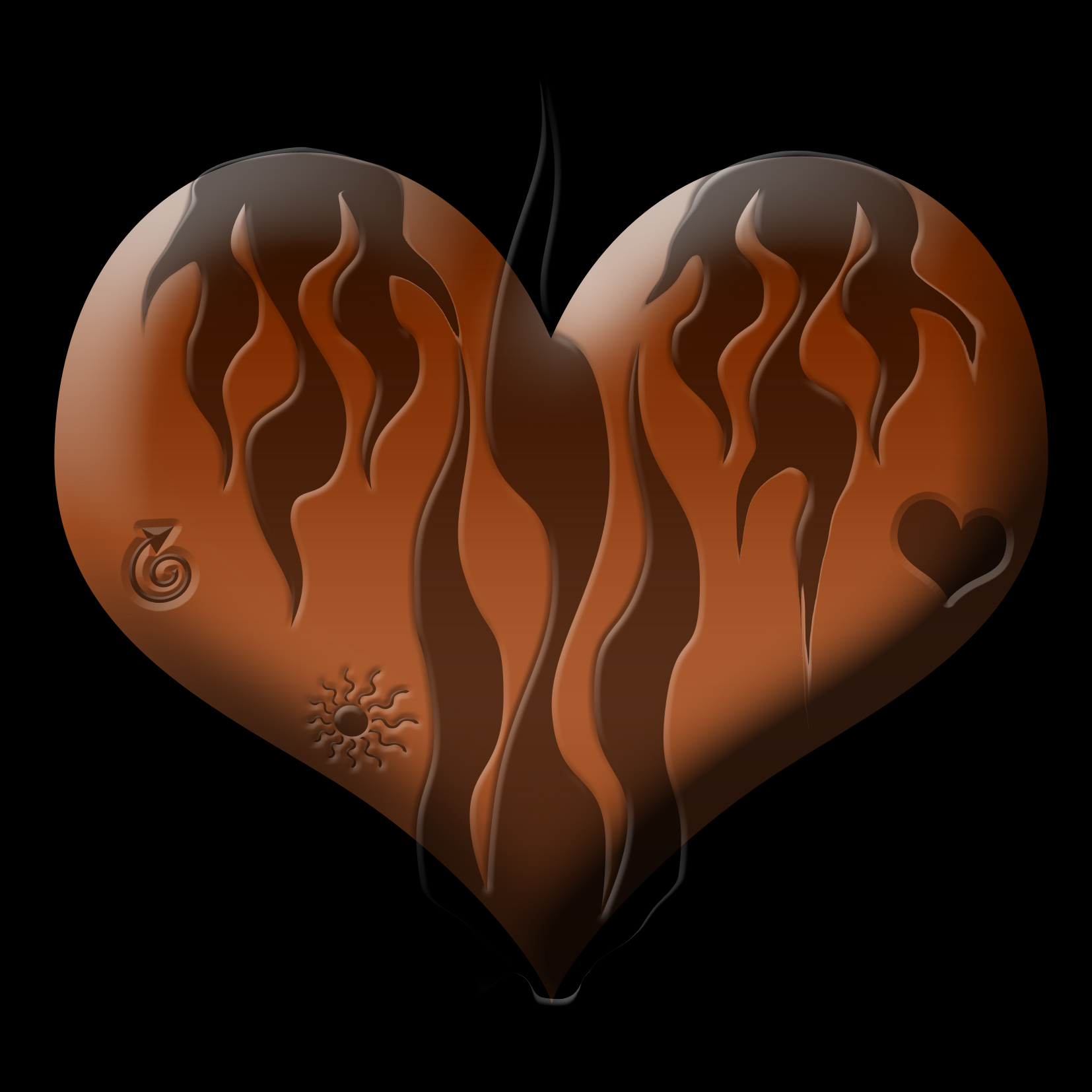 coeur tatouages flammes