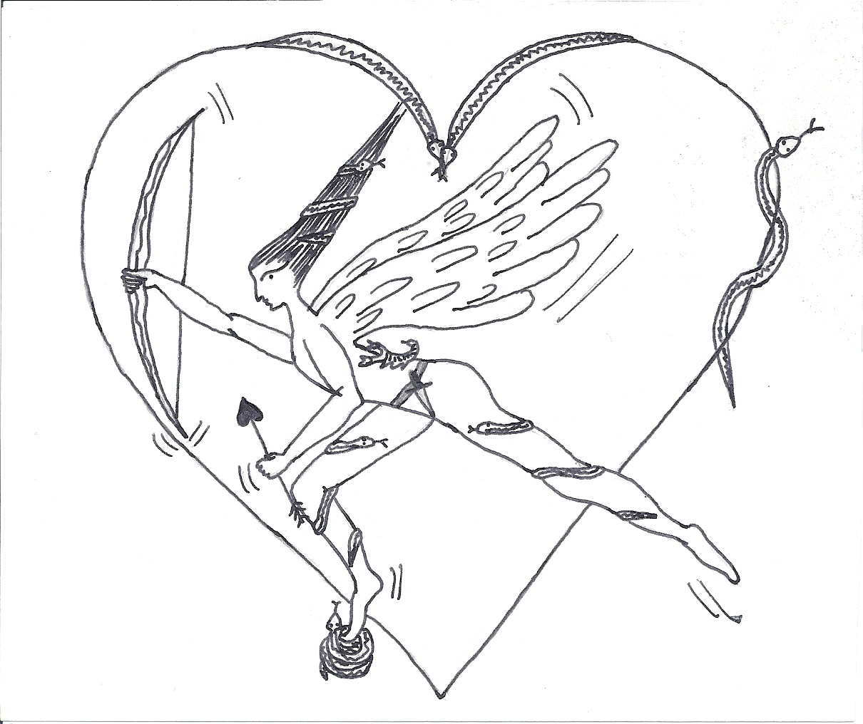 vieux-dessins-coeur-serpents