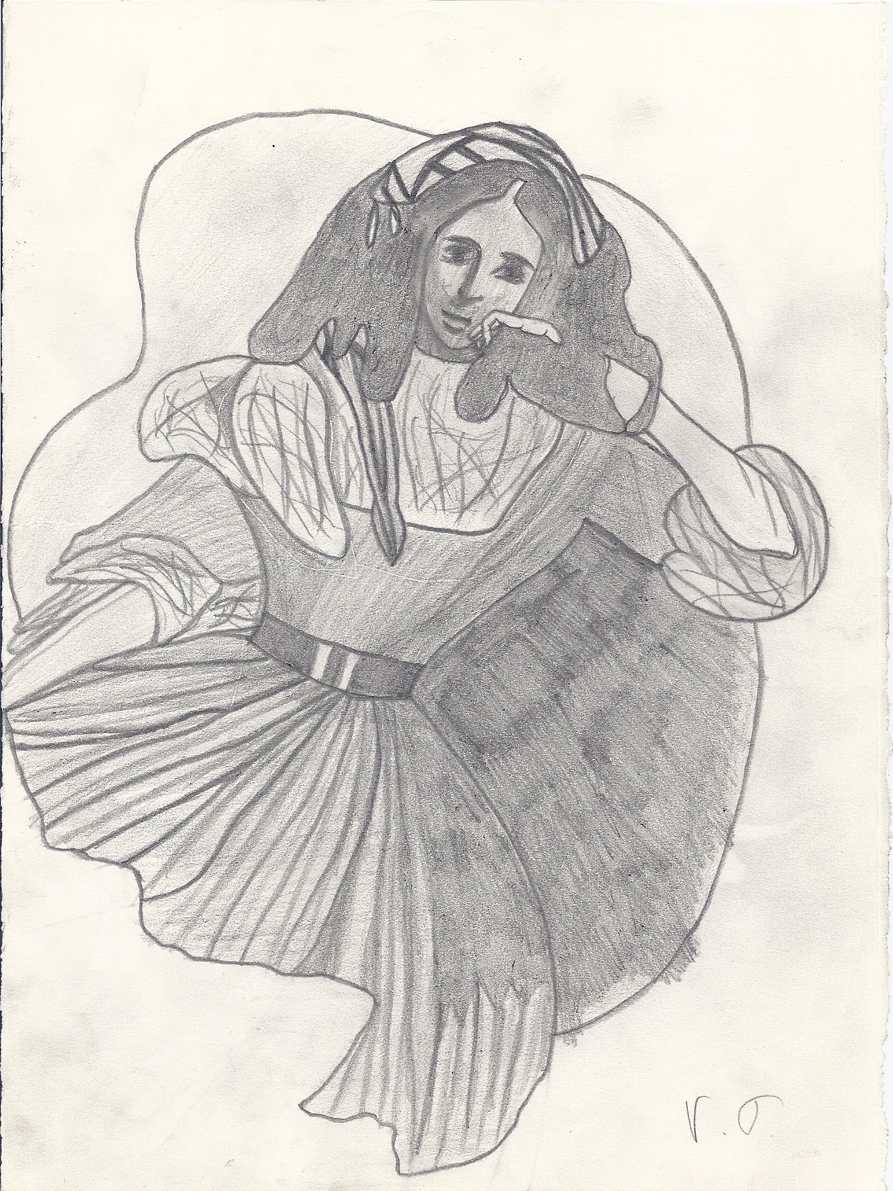 vieux-dessins-femme-assise